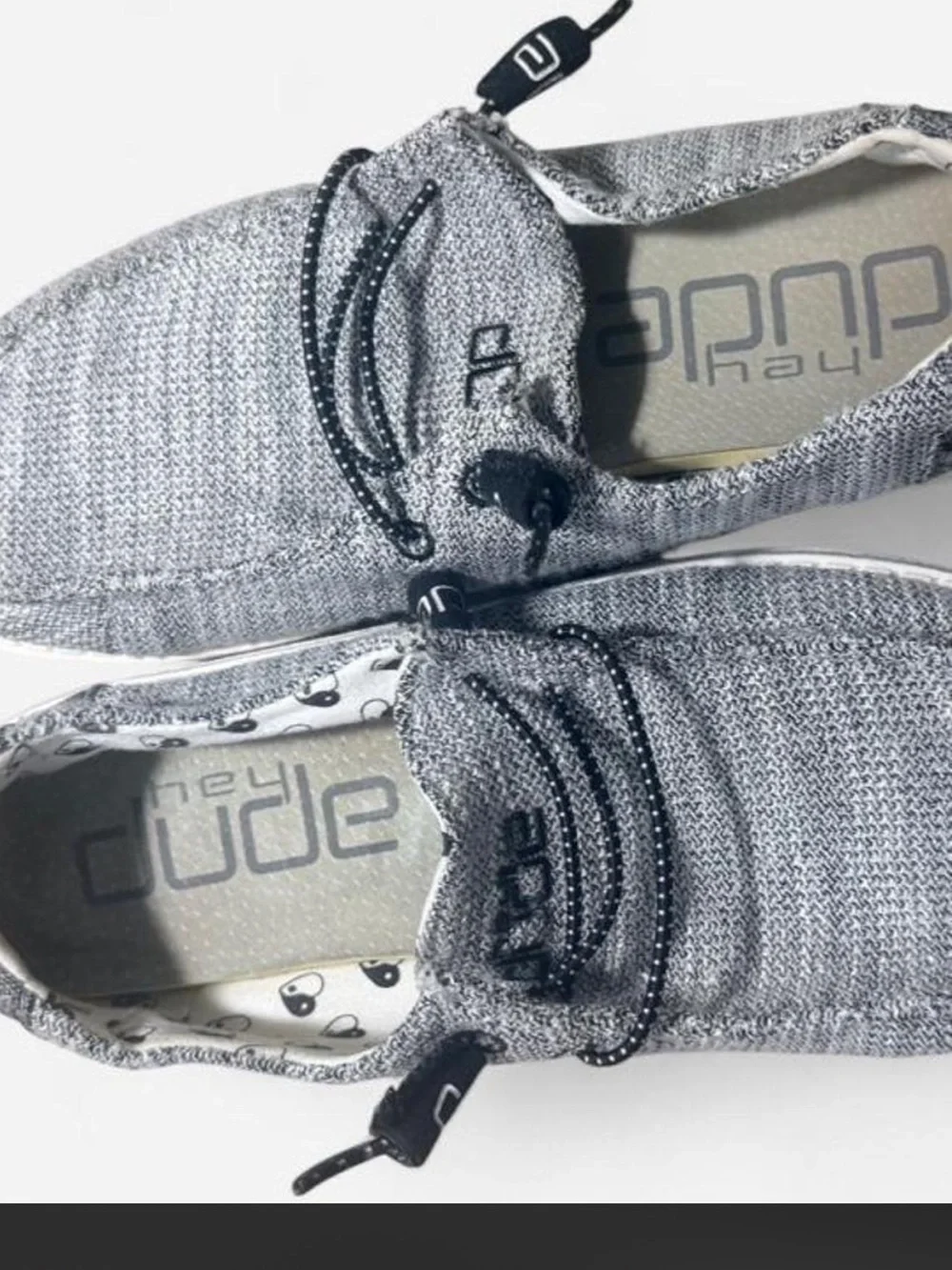 Hey Dude Men's Grey Knit Slip-On Loafers